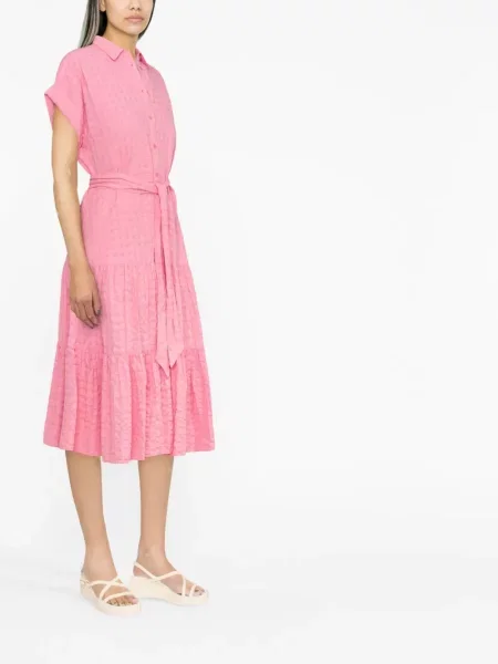 Trumpas midi suknelė Lauren Ralph Lauren rožinė