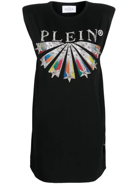 Rochie tip cămașă Philipp Plein cu imagine de costum negru