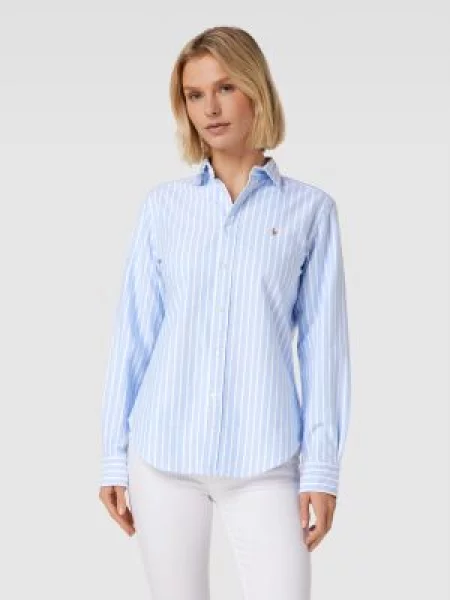 Bluzka koszulowa z wyhaftowanym logo model ‘Kendal’ Polo Ralph Lauren