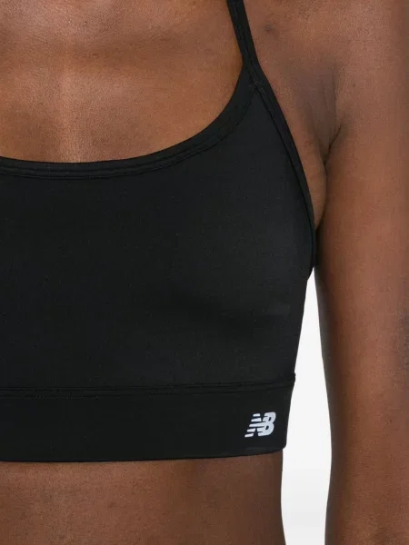 Top sport New Balance cu broderie maro
