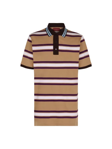 Koszulka polo Gucci z kołnierzem pikowana beżowa