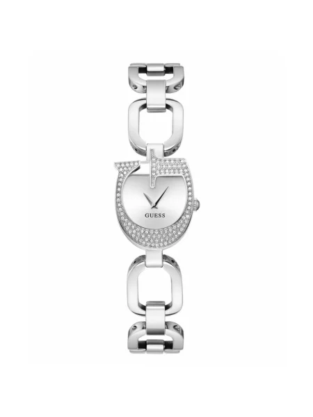 Lniany zegarek Guess szary