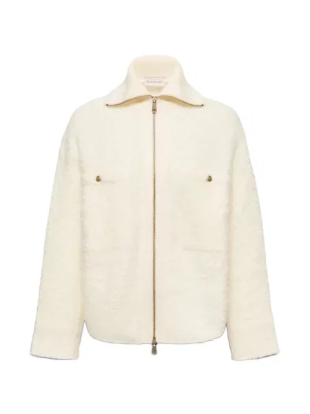 Bouclé geacă Moncler alb