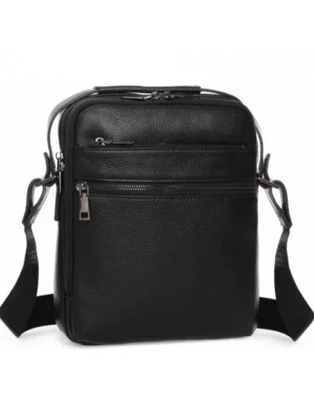 Кожаная сумка через плечо Royalbag черная