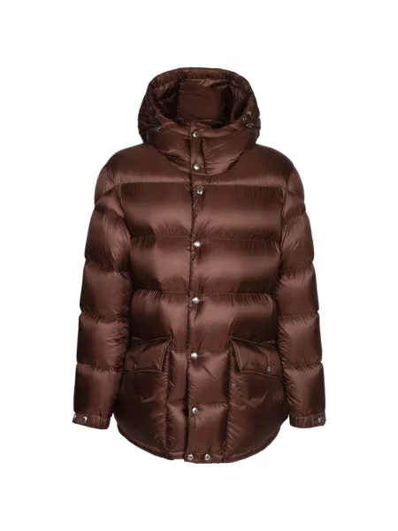 Geacă Moncler cu glugă maro