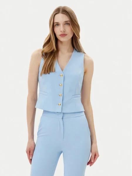 Maryley Vestă elegantă celest albastru