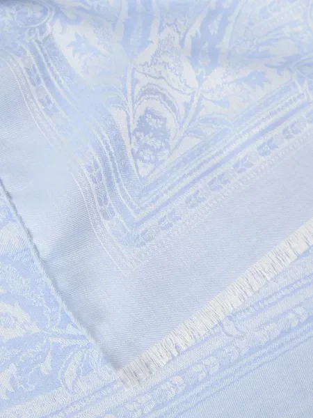 Fular Etro cu model floral din jacard albastru