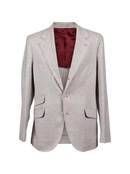 Costum Brunello Cucinelli în carouri gri