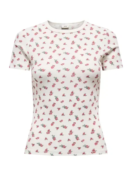 JDY Tricou JDYLUCKY verde închis / roz / roz închis alb