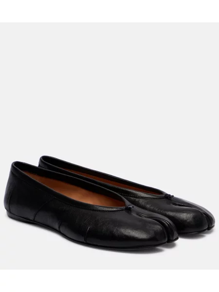 Balerini Maison Margiela din piele negru