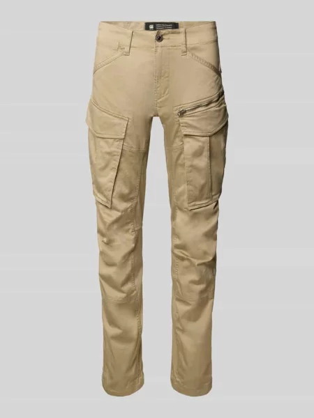 Spodnie cargo o kroju regular tapered fit z kieszenią zapinaną na błyskawiczny G-star Raw beżowe