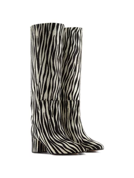 Botine Toral Shoes cu imagine cu model zebră alb