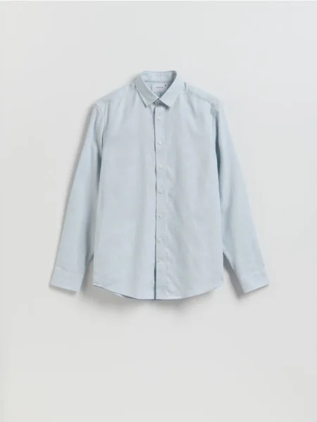 Reserved Cămașă slim fit din egiptean albastru-pal albastru