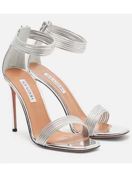 Sandale Aquazzura din piele argintiu