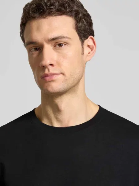 T-shirt o kroju regular fit z czystej bawełny model ‘ASPEN’ Selected Homme czarna