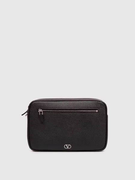Шкіряна сумка Valentino чорна
