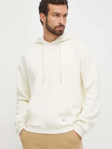 Класически суичър с качулка Reebok Classic с качулка бежово