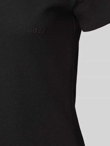 T-shirt o kroju regular fit z mieszanki bawełny Boss czarna