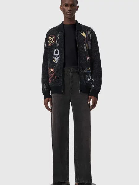 AllSaints cardigan din amestec de lână MELLER negru