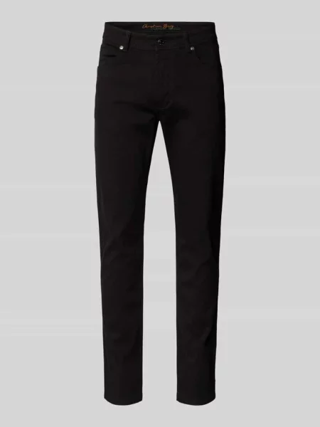 Jeansy o kroju straight fit z detalem z logo Christian Berg Men czarne