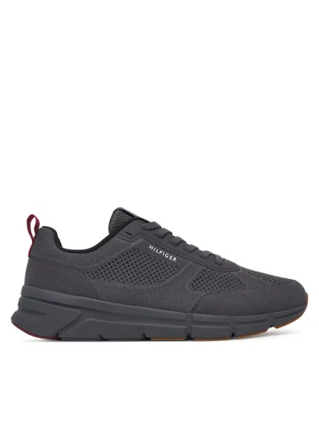 Tommy Hilfiger Superge Light Knitted Hilfiger Runner siva