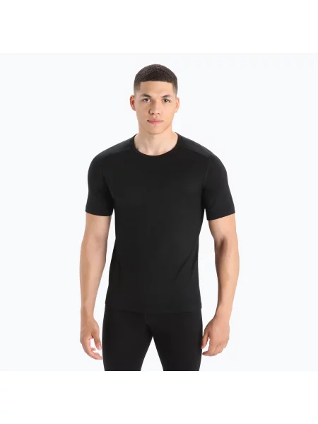 Мъжка термo тениска Icebreaker Oasis Crewe black черно