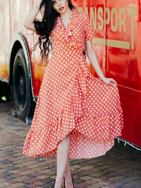 Сукня міді LadyLike персик