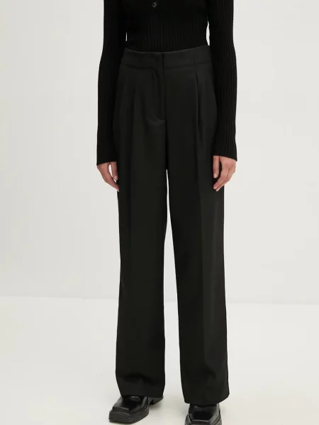 Kalhoty Carter jednoduché high waist černá