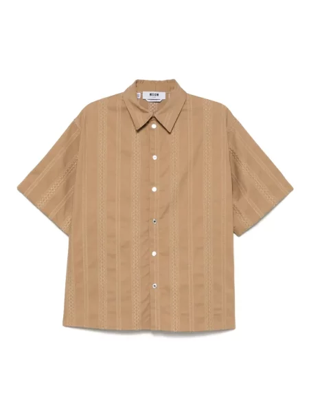 Košile Msgm s výšivkou hnědá