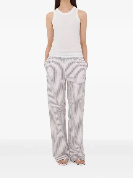 Top Loulou De Saison cu broderie alb