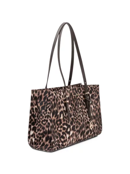 Colier Michael Michael Kors din piele cu imagine cu model leopard maro