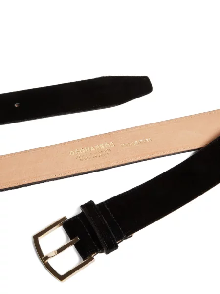 Cu centură curea Dsquared2 de catifea negru
