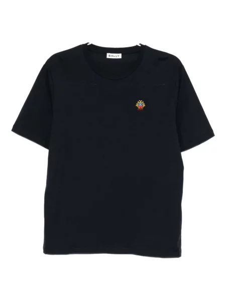 Tricou Bally cu broderie albastru