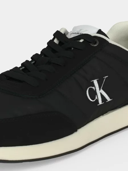 Calvin Klein Sneakers RETRO cu adaos de piele negru