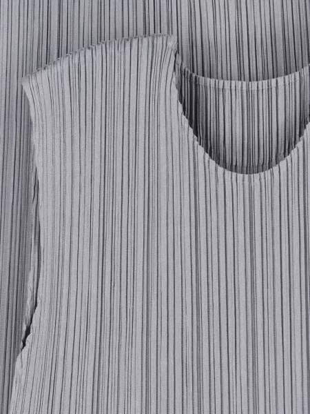 Αμάνικη μίντι φόρεμα Pleats Please Issey Miyake γκρι