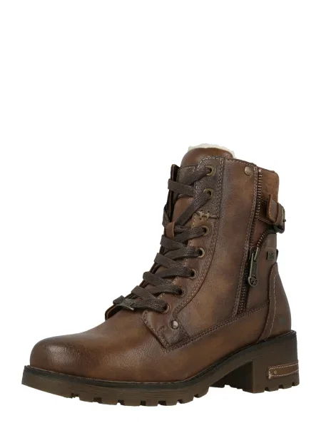 Škornji Mustang z vezalkami rjava