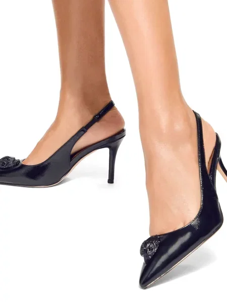 Bőr tűsarkú félcipő Kurt Geiger London fekete