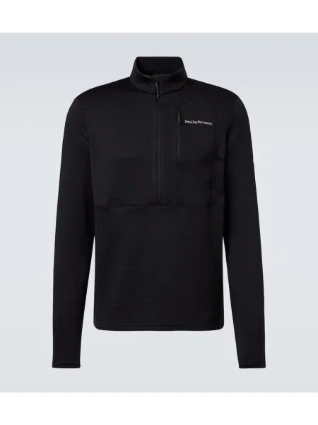 Polovična zadrga termo spodnje perilo Peak Performance črna