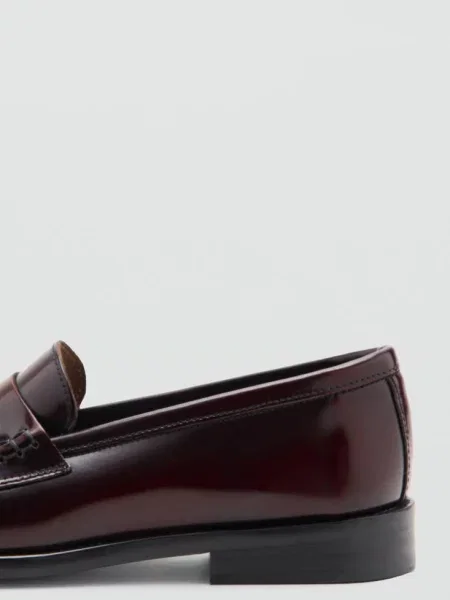 Skórzane mokasyny zamszowe burgund Kobieta 38 MANGO