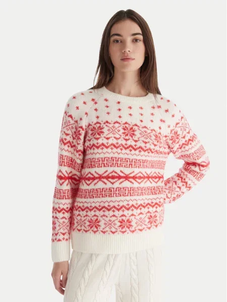 ONLY Sweter Xmas Nordic czerwony