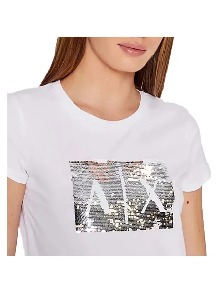 ARMANI EXCHANGE Tričko / strieborná biela