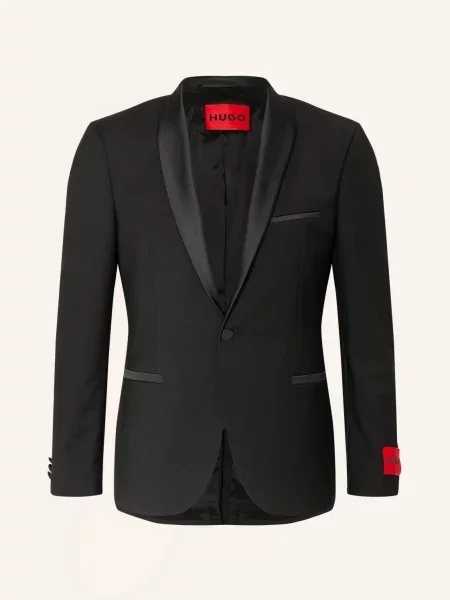 Hugo Smokingové Sako Arti Extra Slim Fit black černé
