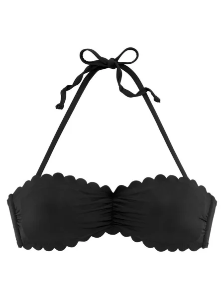 LASCANA Sutien costum de baie Scallop' negru