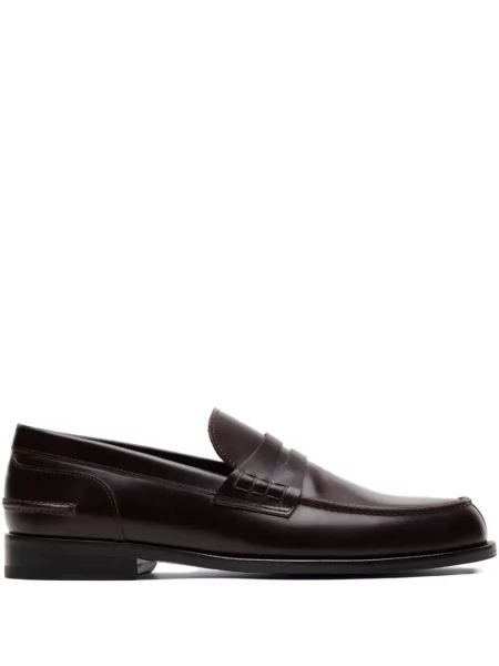 Pantofi loafer Brioni din piele maro