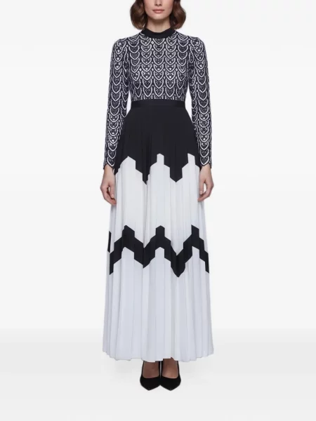Rochie maxi Self-portrait din dantelă albastru