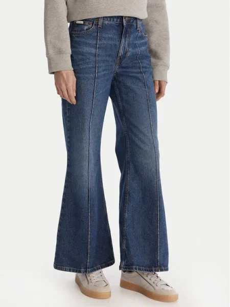 Guess Jeans Blugi Wide Leg albastru
