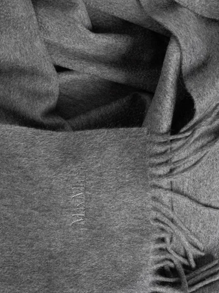 Fular Max Mara cu broderie gri