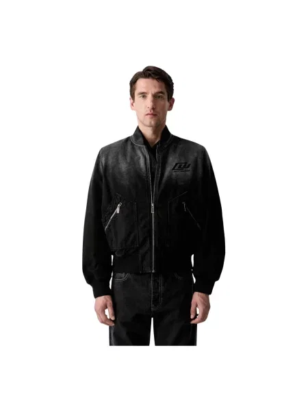 Kurtka bomber Off-white gradientowy biały