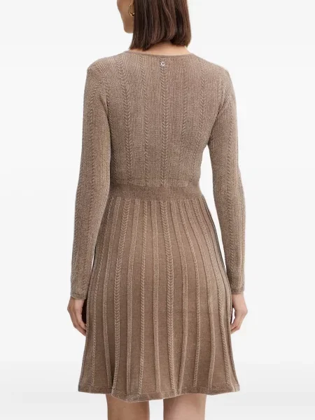 Плетена мини рокля Guess кафяво
