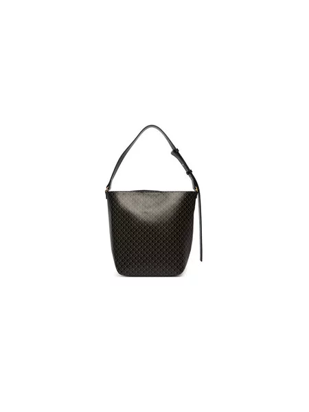 Torbica Calvin Klein Emblem Aop Medium Bucket crna